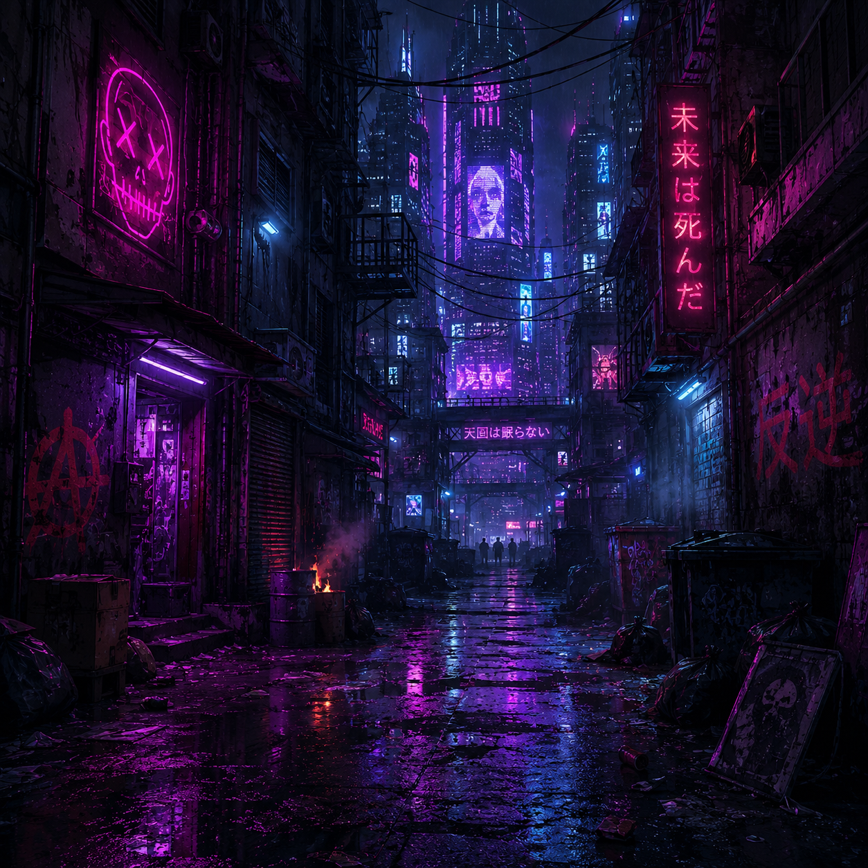 A neon alley scenario example